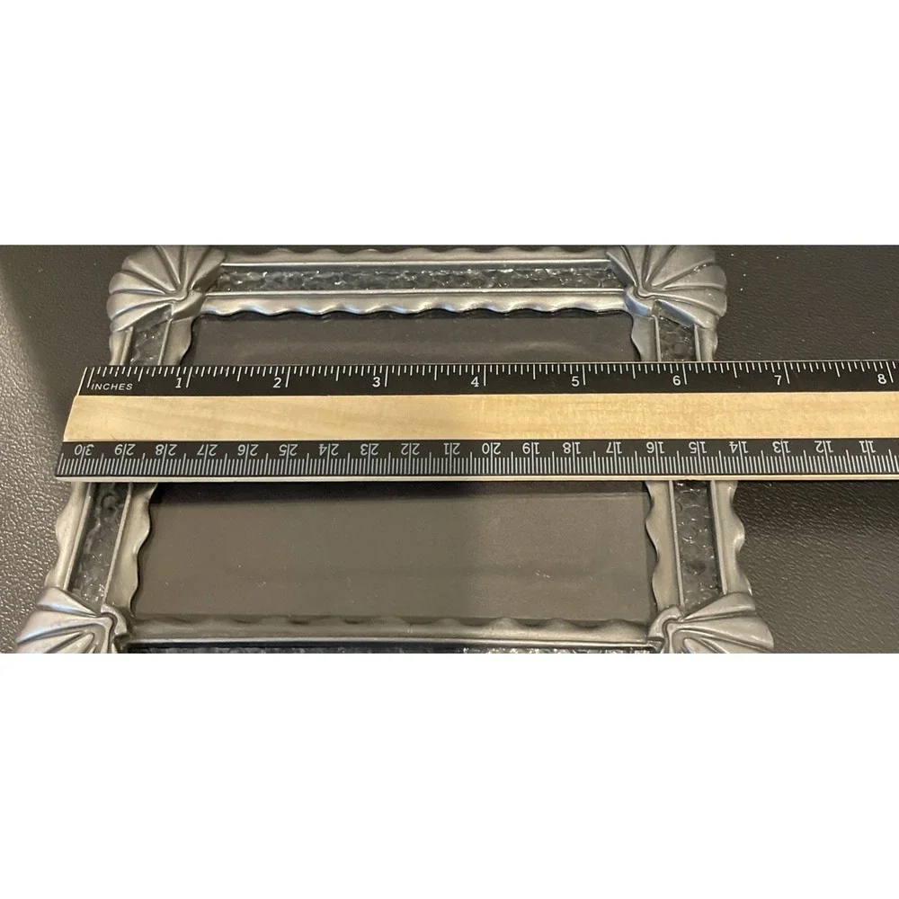 Fetco Seashell Silver Pewter‎ Picture Frame Stain Glass Accents 5